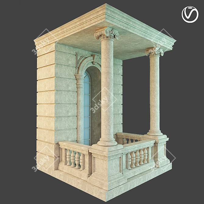 Classic Facade Accent  Classic Building Ornament 3D model image 4