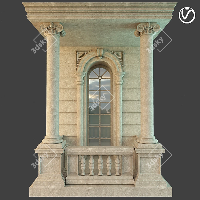 Classic Facade Accent  Classic Building Ornament 3D model image 5