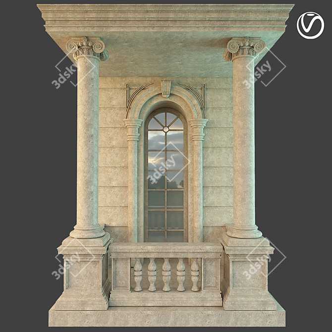 Classic Facade Accent  Classic Building Ornament 3D model image 7