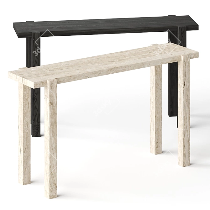 Exquisite Bone Inlay Console: CB2 Livia 3D model image 1