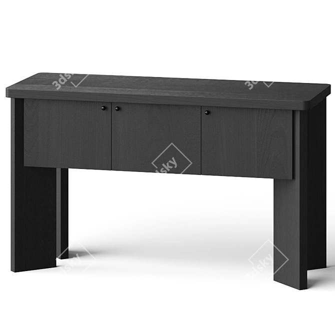 Blackened Wood Sideboard Console: Sleek and Stylish Storage 3D model image 1