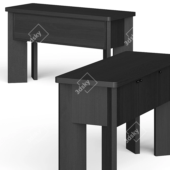 Blackened Wood Sideboard Console: Sleek and Stylish Storage 3D model image 2