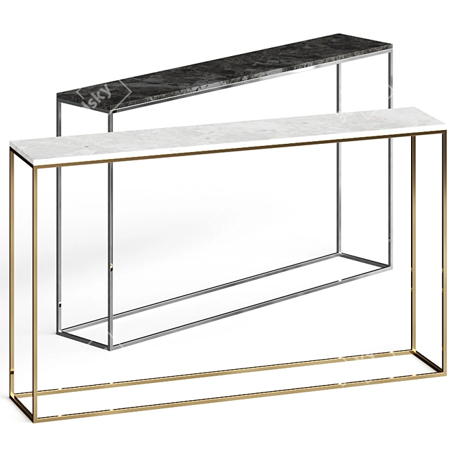 Elegant Agate Console Table 3D model image 1