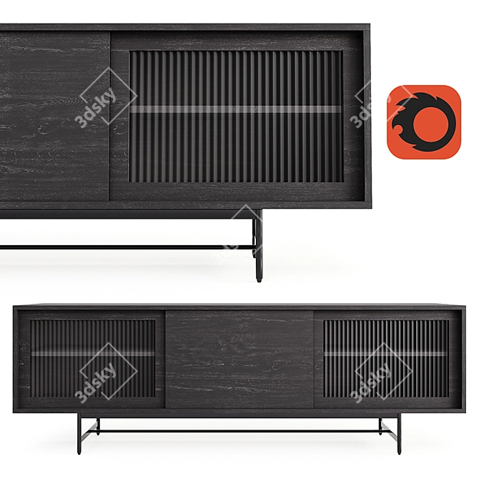 Modern Black Cabinet Sergio - Spacious Storage Solution 3D model image 1