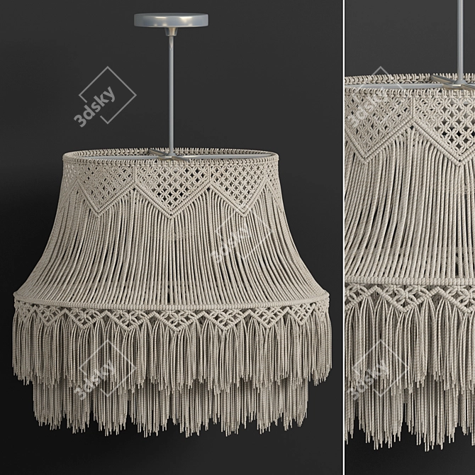 Boho Dream Macrame Chandelier 3D model image 1