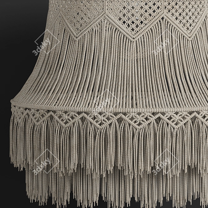 Boho Dream Macrame Chandelier 3D model image 2