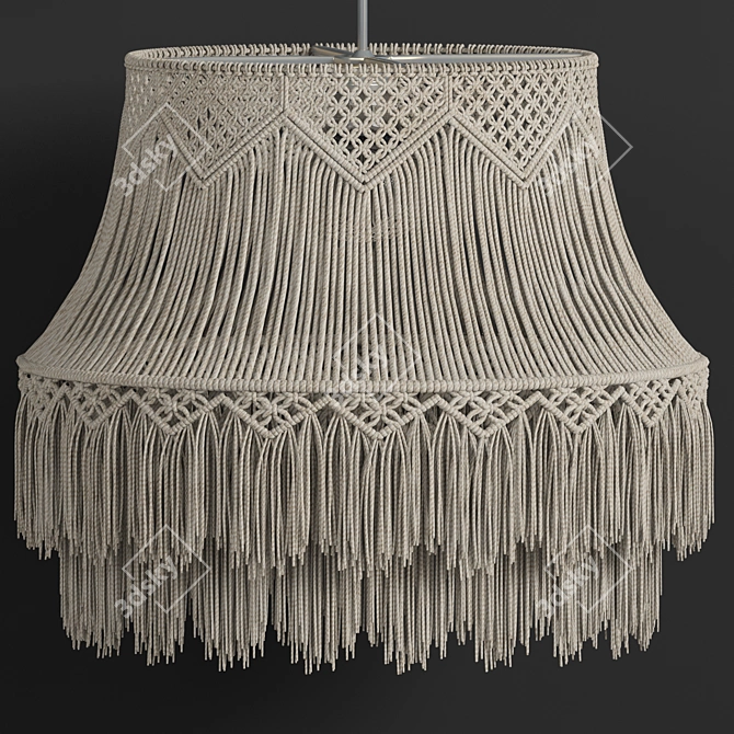 Boho Dream Macrame Chandelier 3D model image 3