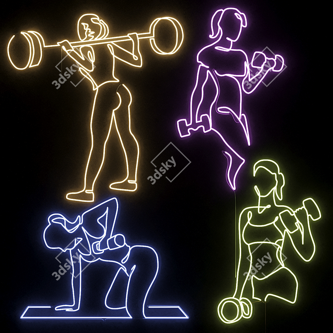 Dynamic Glow Fitness Set 3D model image 1