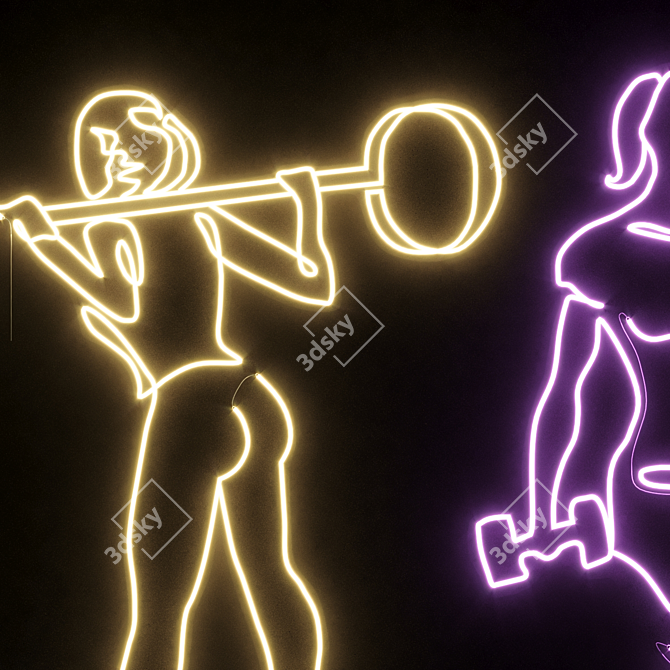 Dynamic Glow Fitness Set 3D model image 2