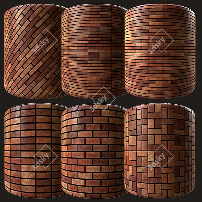 Rustic Red Brick Collection 3D model image 1