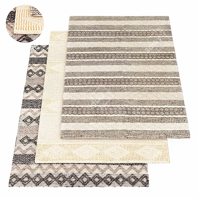 Classic Farmhouse Neutrals Rug 3D model image 1