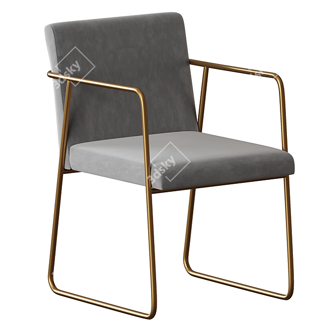 Modern CB2 Rouka Chair 3D model image 2