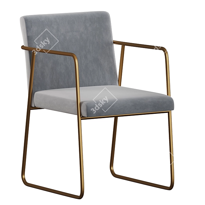 Modern CB2 Rouka Chair 3D model image 3