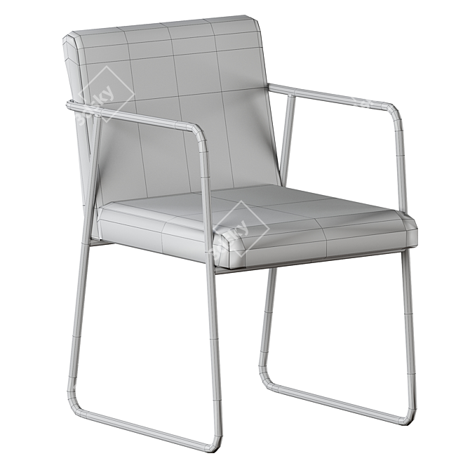 Modern CB2 Rouka Chair 3D model image 4