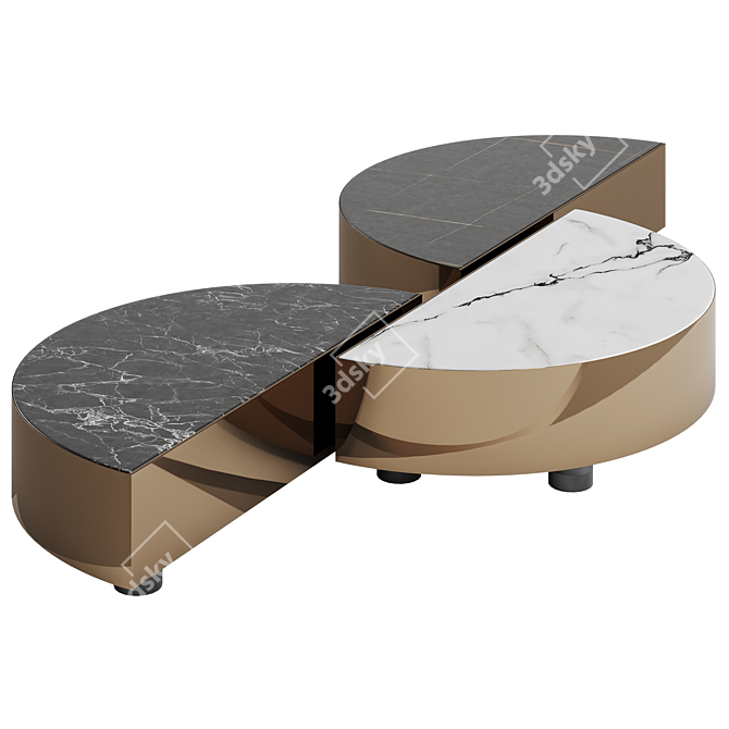 Fendi Eclipse Marble Coffee Table 3D model image 2