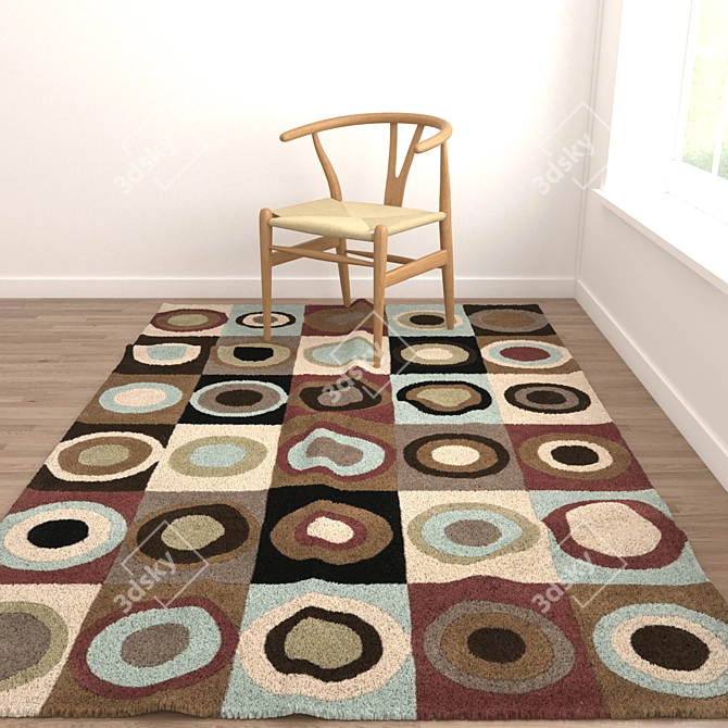 Versatile Rug Set: 6 Unique Designs 3D model image 2