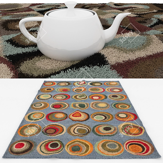 Versatile Rug Set: 6 Unique Designs 3D model image 3