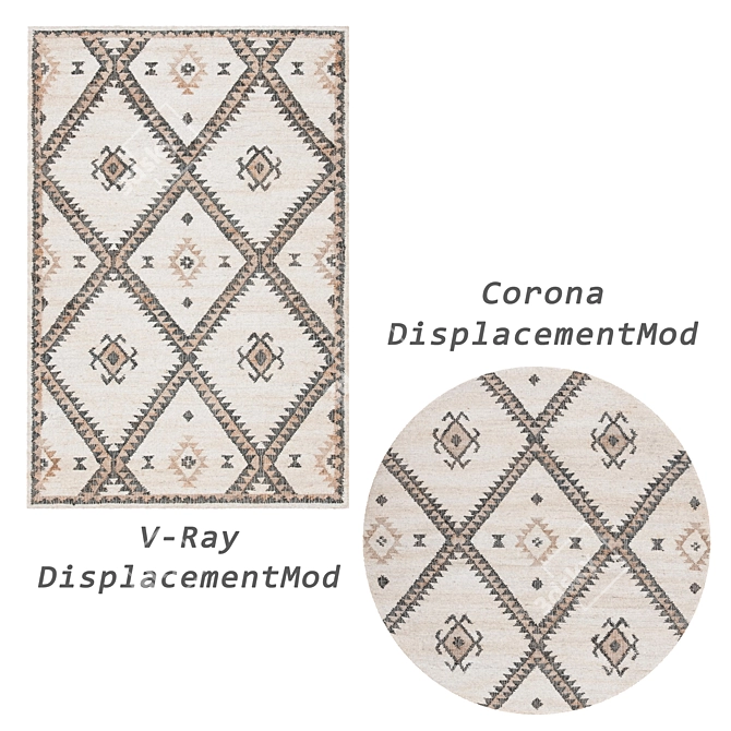 Versatile Rug Set | 8 Designer Carpets 3D model image 3