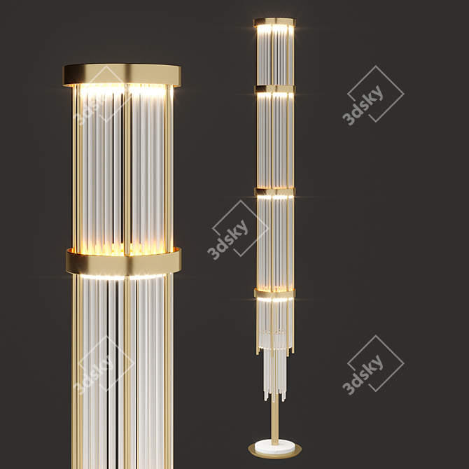 Elegant Pharo Crystal Floor Lamp 3D model image 1