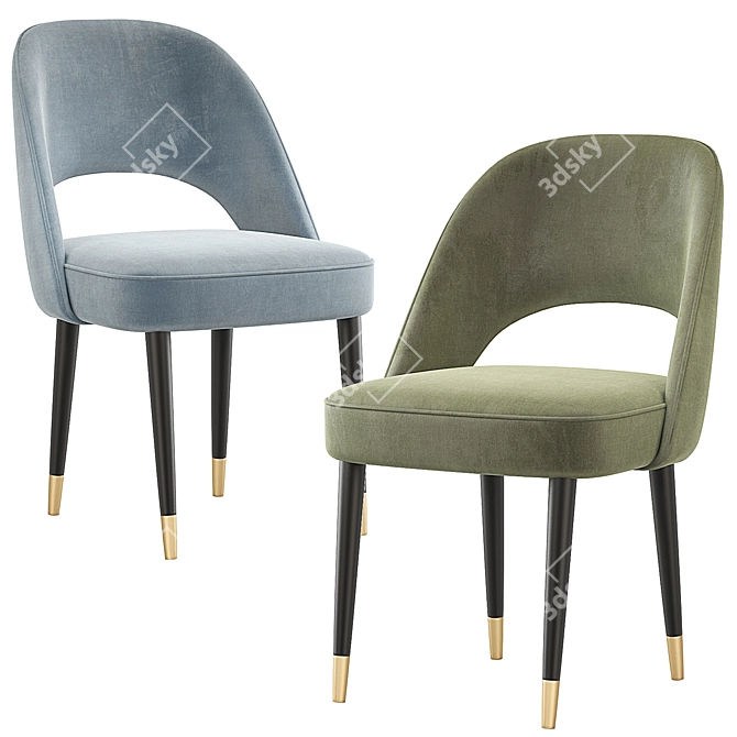 Laskasas Amour Velvet Dining Chair 3D model image 4