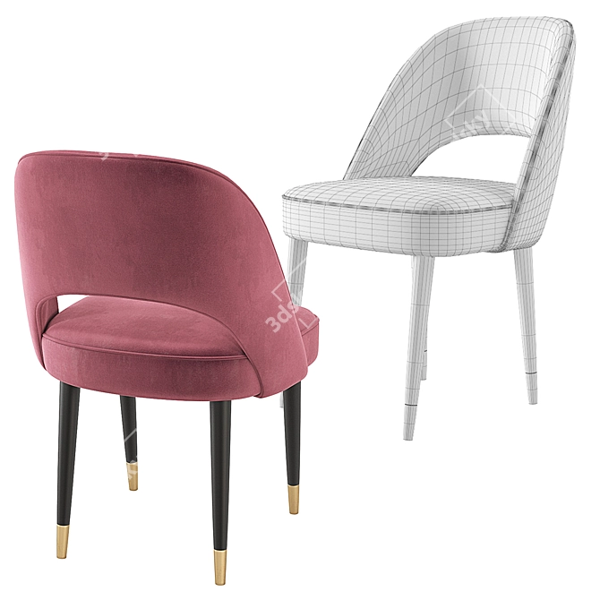 Laskasas Amour Velvet Dining Chair 3D model image 5