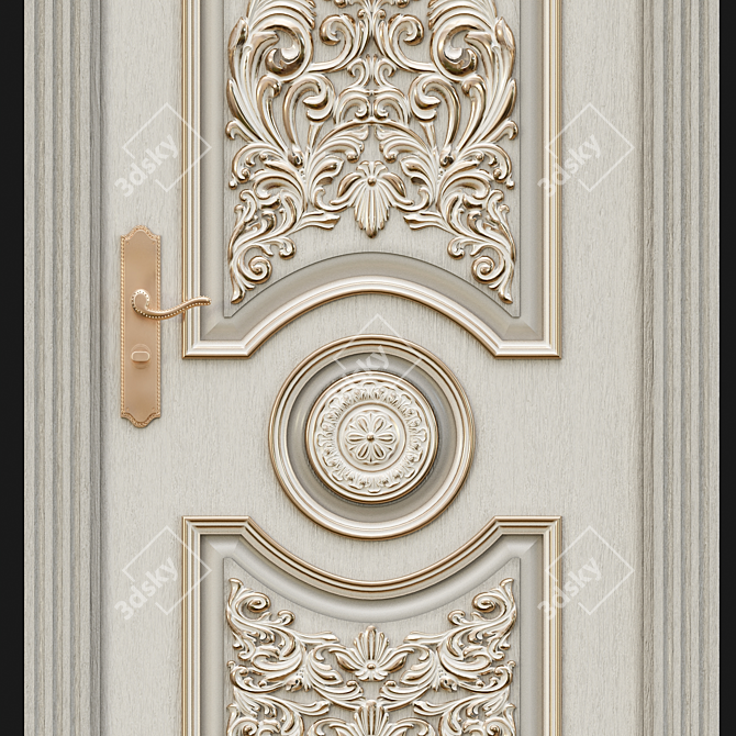 Elegant Decorative Door 3D model image 2