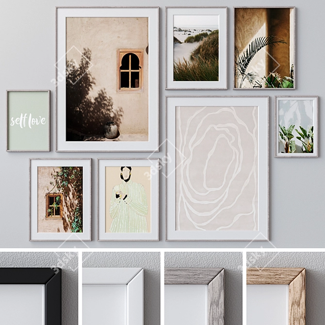 Elegant Set of Wall Paintings 3D model image 1