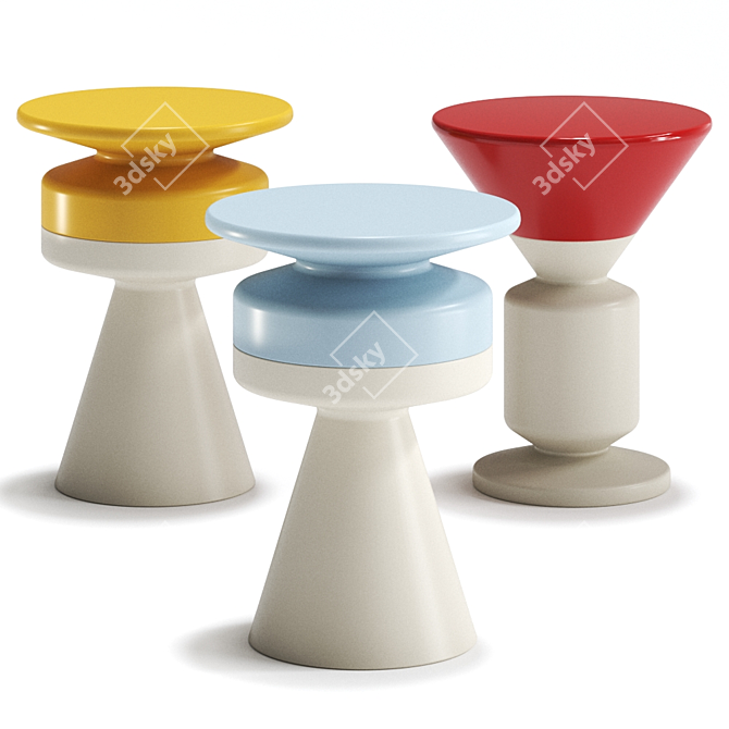 Contemporary Waterline Stools 3D model image 2
