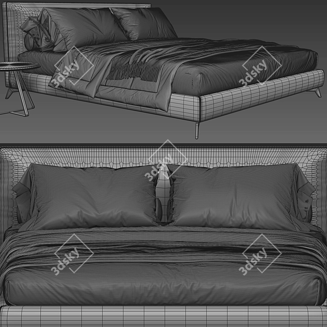 Elevated Meridiani Stone Bed 3D model image 3