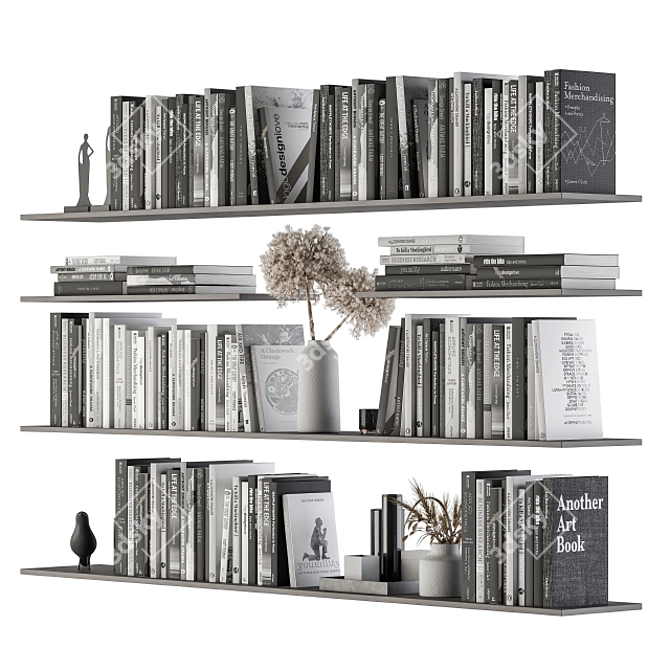 Elegant Shelf Decor Set 3D model image 5