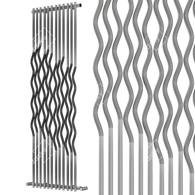 Sleek Steel Radiator by Cordivari Design 3D model image 3