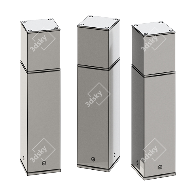 Sleek Outdoor Bollard with Special Lighting Effects 3D model image 2