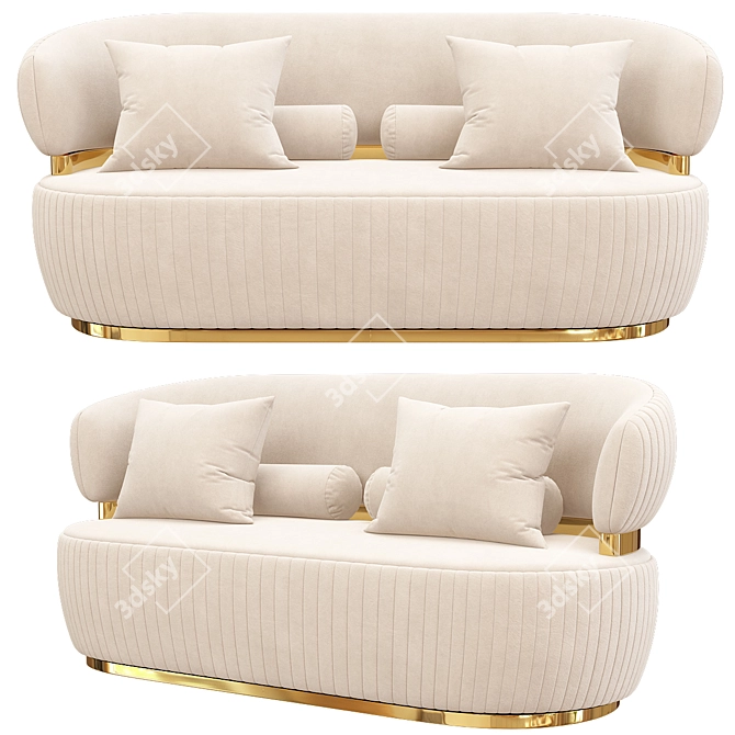 Luxury Capital Sofa: Exquisite Design & Supreme Comfort 3D model image 7