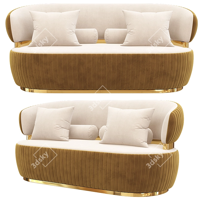 Luxury Capital Sofa: Exquisite Design & Supreme Comfort 3D model image 1