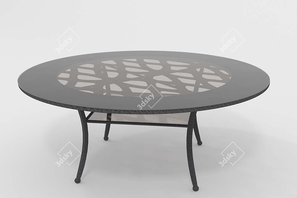 Premium Glass Lazuno Ok Table 3D model image 1