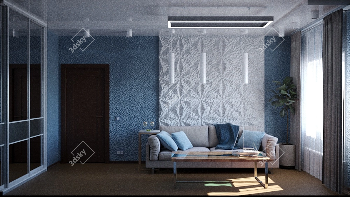 Elegant Serenity: Sophisticated Interior 3D model image 1