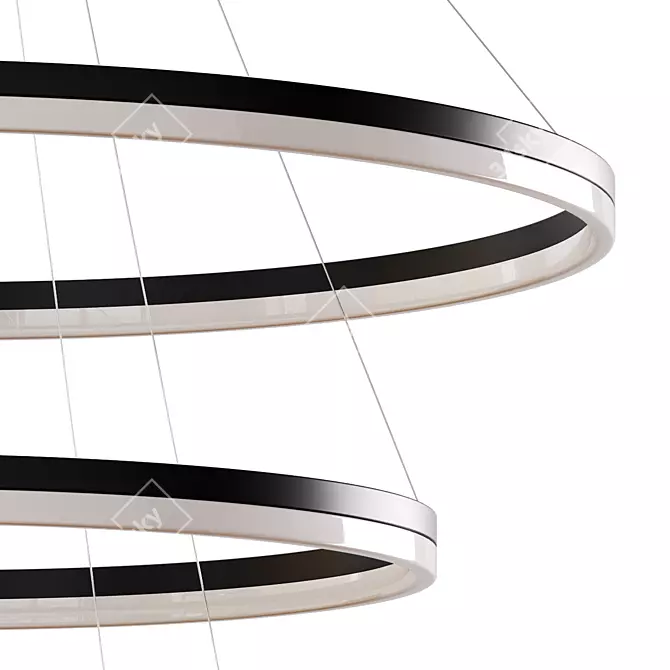 Elegant Hanging Lamps in Gold & Black 3D model image 3