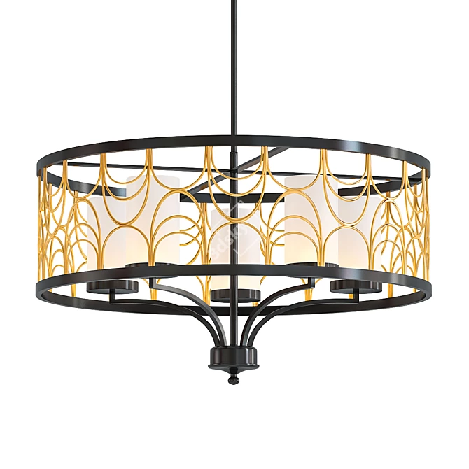 Elegant Five-Light Chandelier 3D model image 1