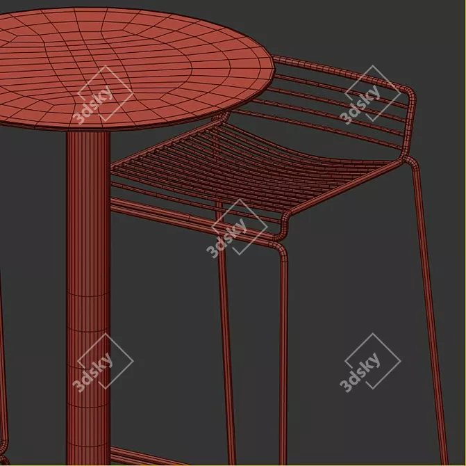 Modern HEE Barstool & Palissade Cone Table 3D model image 5