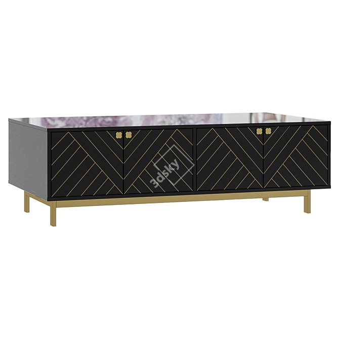 Modern Steel Console 3D model image 1