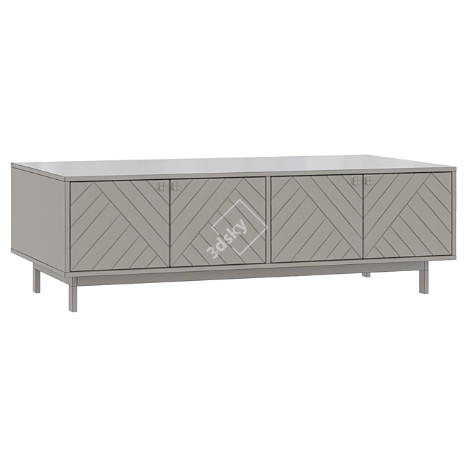 Modern Steel Console 3D model image 2