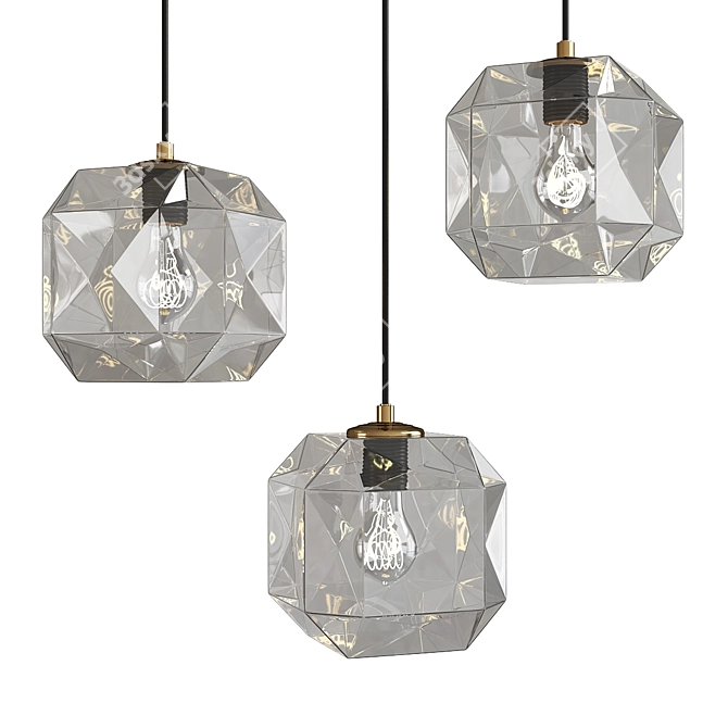 Modern Cube Pendant Light 3D model image 1