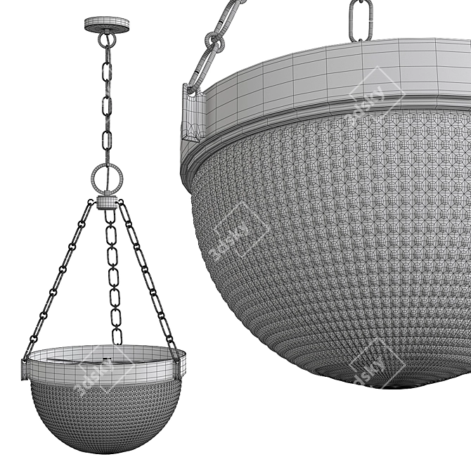 Elegant Winfield Pendant Light 3D model image 2