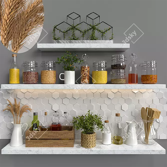 Premium Kitchen Essentials Set 3D model image 1