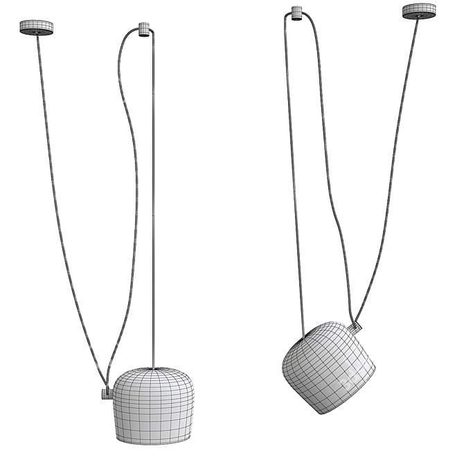 Sleek LED Pendant Light 3D model image 3