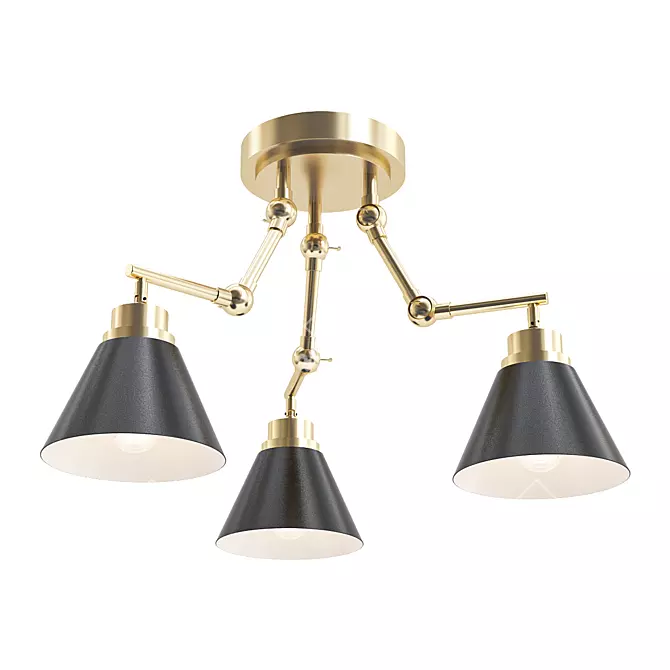 Antique Brass LED Ceiling Light: Pro Track Arnold 3D model image 1