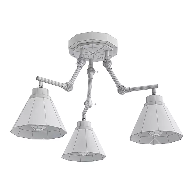 Antique Brass LED Ceiling Light: Pro Track Arnold 3D model image 2