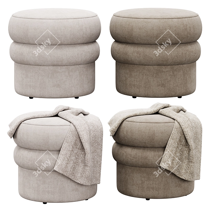 Modern Fabric Stool: Swagger 20 by Kardiel 3D model image 1