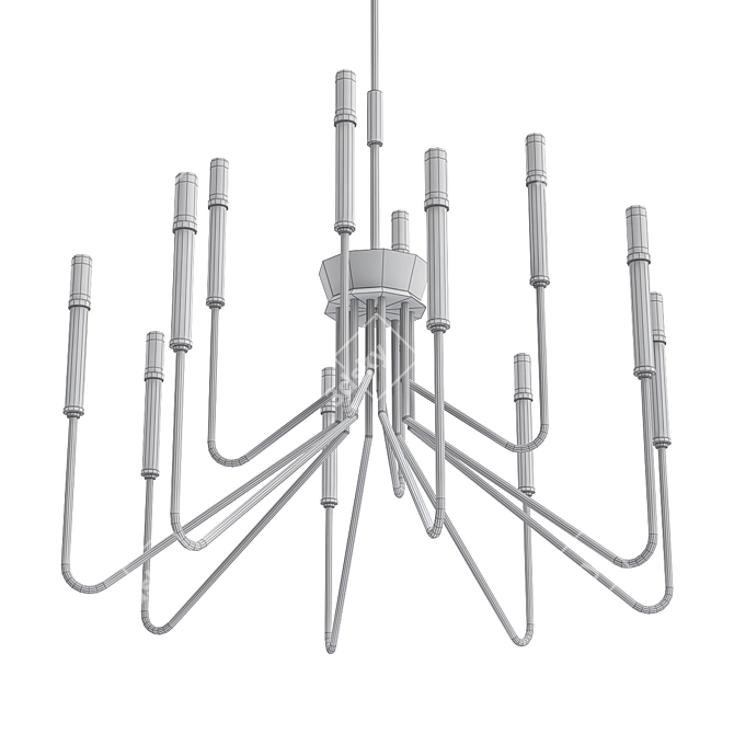 Eurofase Rado 31: Elegant Black 12-Light Chandelier 3D model image 2