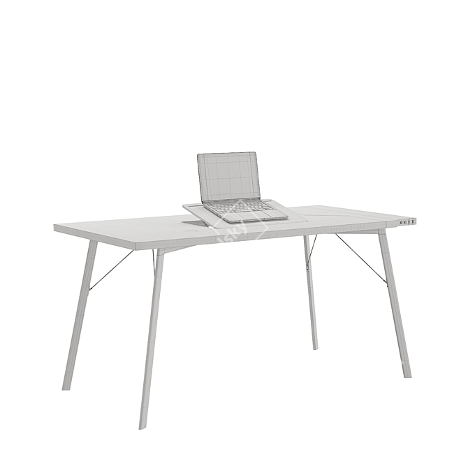 Sleek Wooden Desk: Tabula Sense Light 3D model image 4